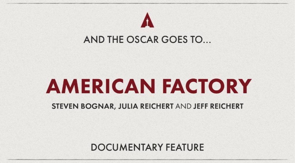 American Factory Wins The Best Documentary Oscar | Lakeshore Records
